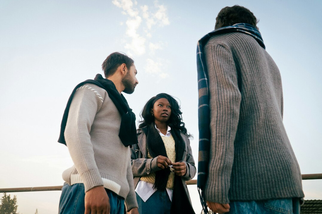 diverse people talking