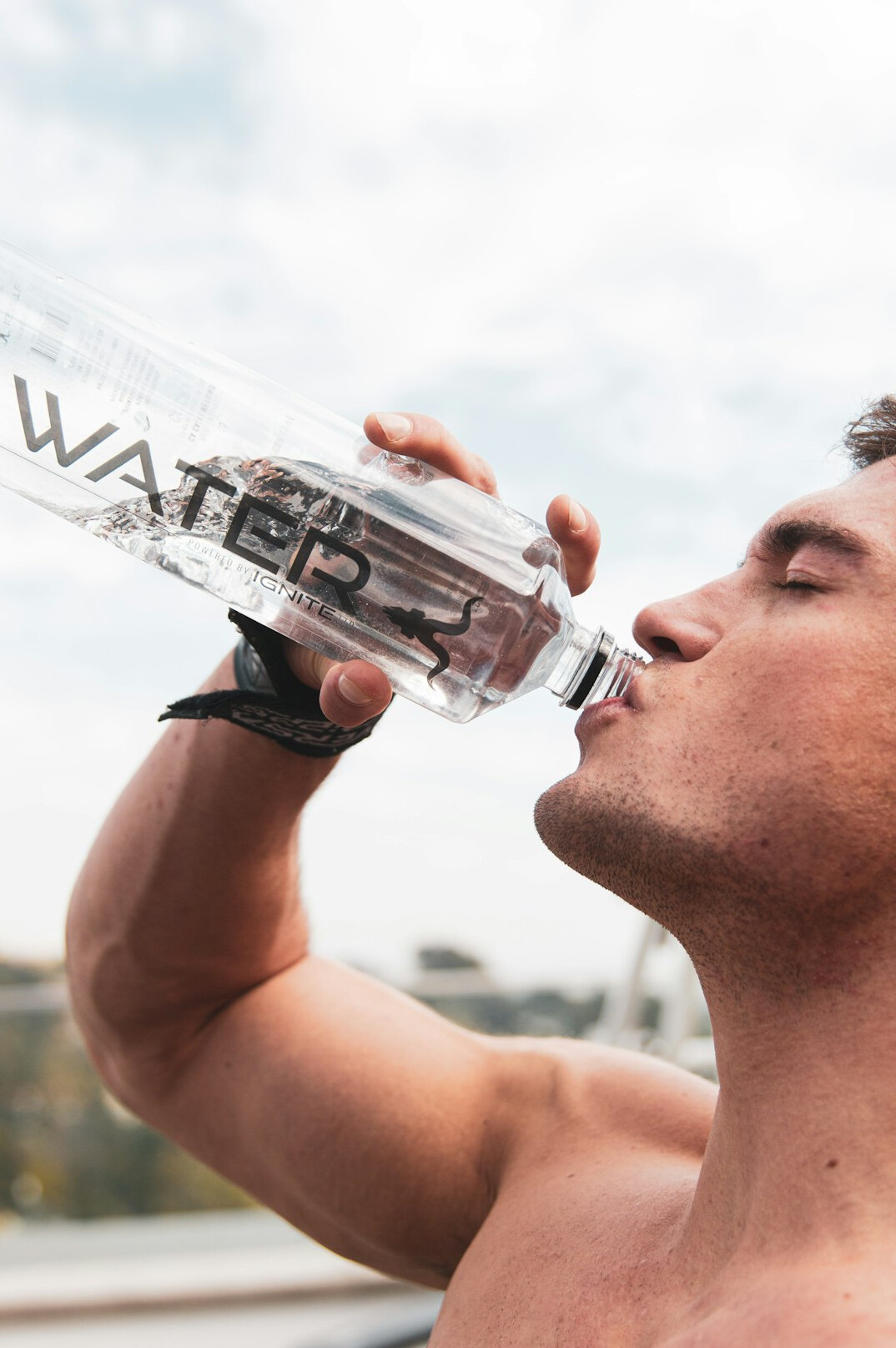 person drinking water