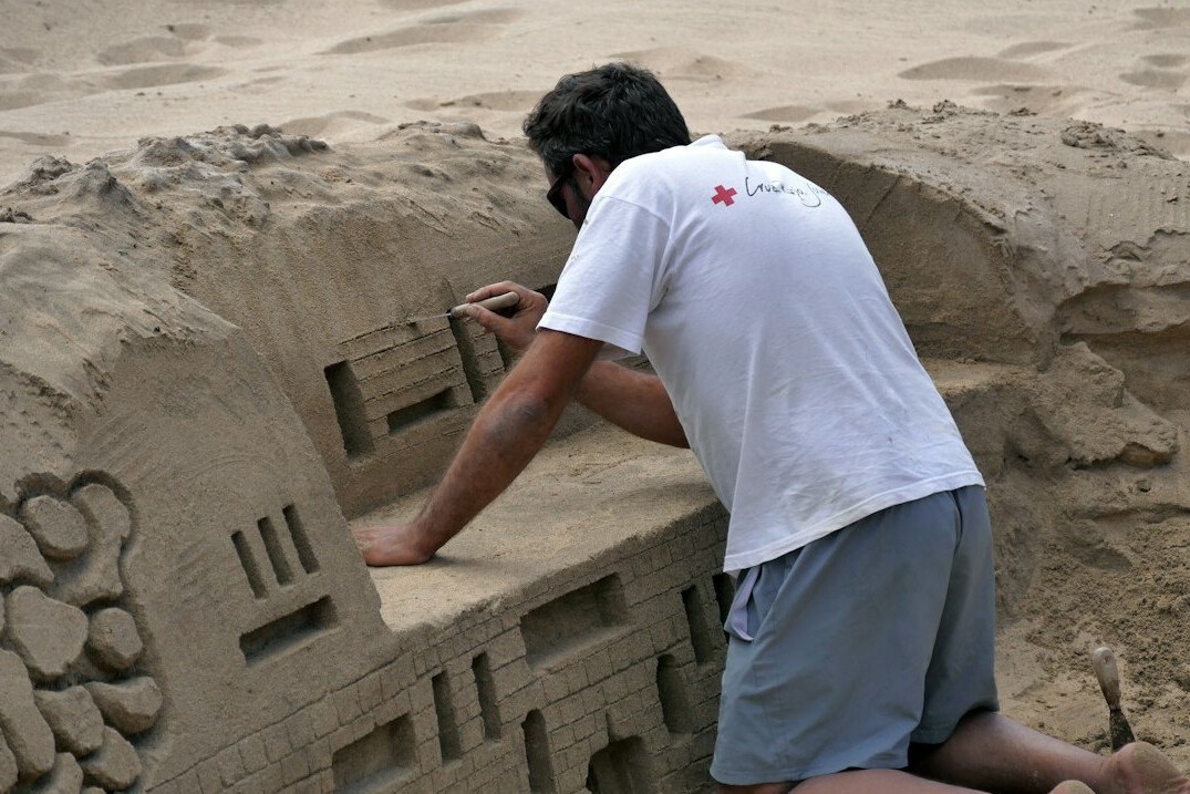 archaeologist digging site